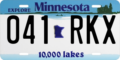 MN license plate 041RKX