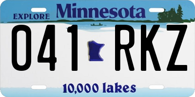 MN license plate 041RKZ