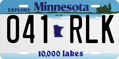 MN license plate 041RLK