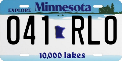 MN license plate 041RLO