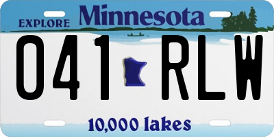 MN license plate 041RLW