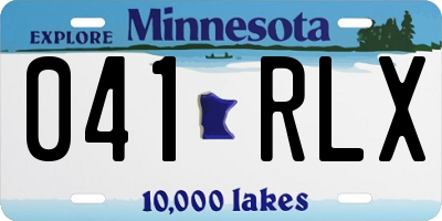 MN license plate 041RLX