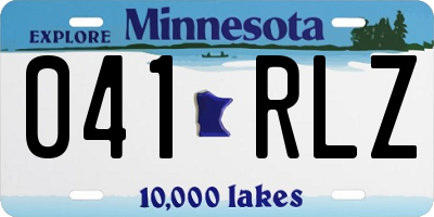 MN license plate 041RLZ