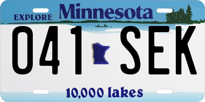 MN license plate 041SEK