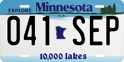 MN license plate 041SEP
