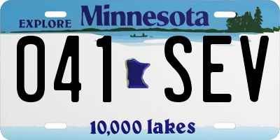 MN license plate 041SEV
