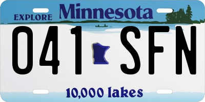 MN license plate 041SFN