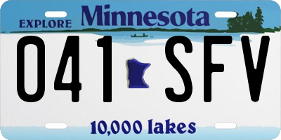 MN license plate 041SFV
