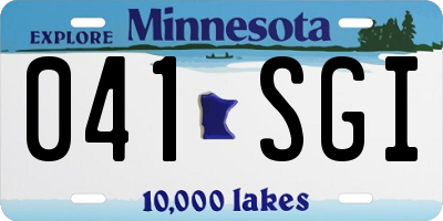 MN license plate 041SGI