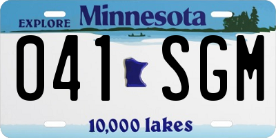 MN license plate 041SGM