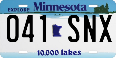 MN license plate 041SNX