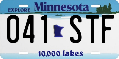 MN license plate 041STF