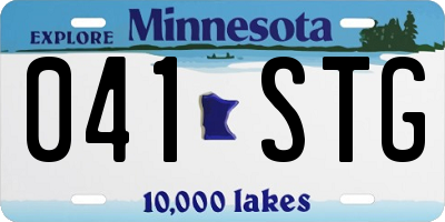 MN license plate 041STG