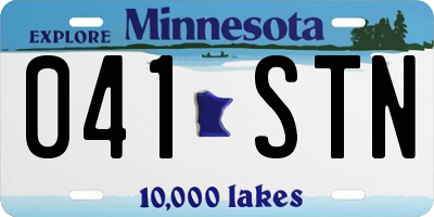 MN license plate 041STN