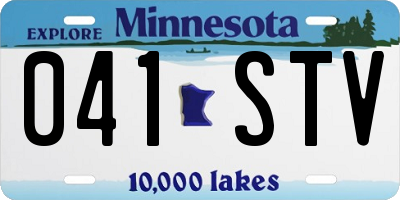 MN license plate 041STV