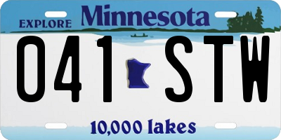 MN license plate 041STW