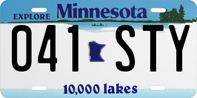 MN license plate 041STY
