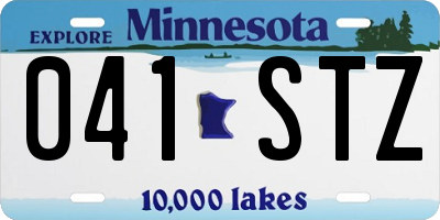 MN license plate 041STZ