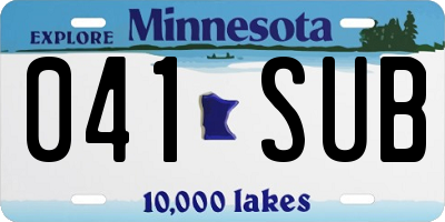 MN license plate 041SUB