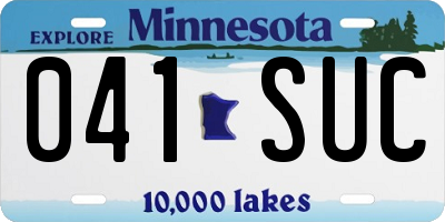 MN license plate 041SUC