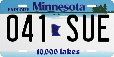 MN license plate 041SUE