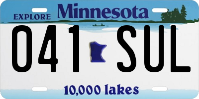 MN license plate 041SUL