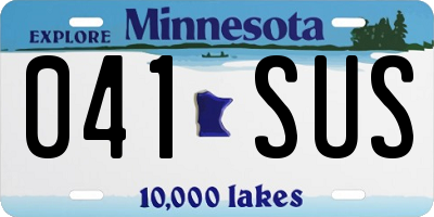 MN license plate 041SUS