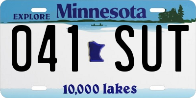 MN license plate 041SUT