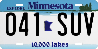 MN license plate 041SUV
