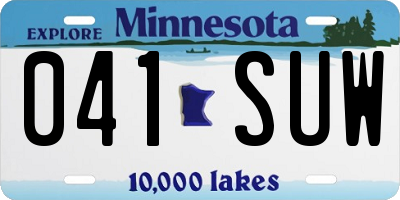 MN license plate 041SUW