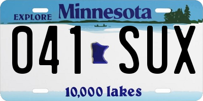 MN license plate 041SUX