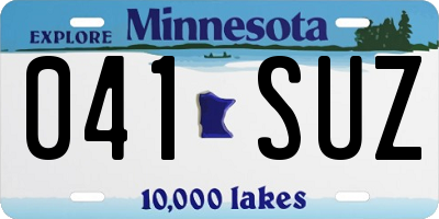 MN license plate 041SUZ