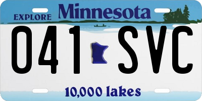 MN license plate 041SVC