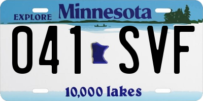 MN license plate 041SVF