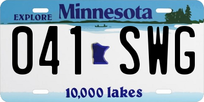 MN license plate 041SWG