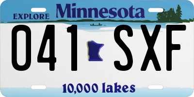 MN license plate 041SXF