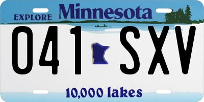 MN license plate 041SXV