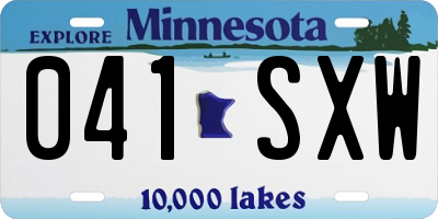 MN license plate 041SXW