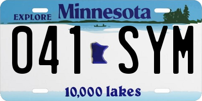 MN license plate 041SYM