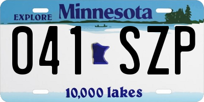 MN license plate 041SZP