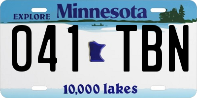 MN license plate 041TBN
