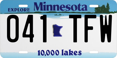 MN license plate 041TFW