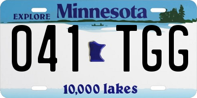 MN license plate 041TGG