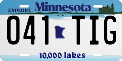 MN license plate 041TIG