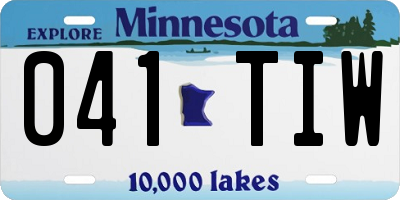 MN license plate 041TIW