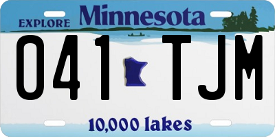 MN license plate 041TJM