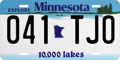 MN license plate 041TJO