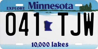 MN license plate 041TJW
