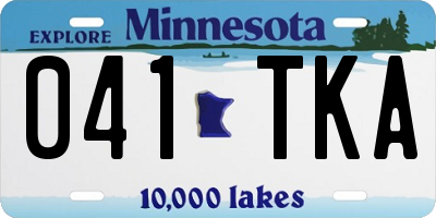 MN license plate 041TKA