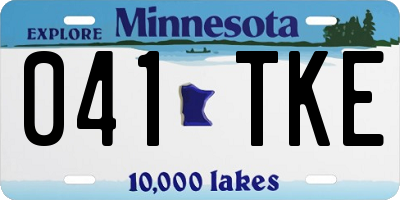 MN license plate 041TKE